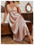 WDIRARA Women's Plus Size Satin Nightgown Double V Neck Lace Backless Long Lingerie Nightdress 2XL Champagne