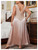 WDIRARA Women's Plus Size Satin Nightgown Double V Neck Lace Backless Long Lingerie Nightdress 2XL Champagne