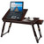 Laptop Desk-Bed Tray Table with Adjustable Height & Angle, Pull-Out Drawer,Tilting Top Foldable Leg,Dark Brown