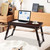 Laptop Desk-Bed Tray Table with Adjustable Height & Angle, Pull-Out Drawer,Tilting Top Foldable Leg,Dark Brown