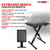 5 CORE Keyboard Bench 2 Inch Padded Cushioned Piano Stool Height Adjustable Guitar Seat Folding Portable Musician Chair w Nonslip Rubber Feet Black - KBB 02 BLK