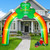 UniqSeason 9Ft H St. Patricks Day Inflatables Arch Decorations Shamrock Rainbow Archway Built-in 5 LED Lights for St. Patrick's Blow Up Outdoor Garden Lawn Yard Inflatable Decoration