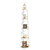 Cape Craftsmen 5 Tier Metal White Distressed Lighthouse Metal Display Unit with Glass Cylinder for Candle