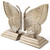 NOVAURB Vintage Matte Gold Butterfly Bookends, Heavyweight Mental with Non-Slip Felt Base – Decorative Book Ends for Shelves, Set of 2