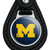 GRAPHICS & MORE Black Leather University of Michigan Primary Logo Keychain