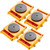 VEVOR 4PCS Machinery Skates Dollies, 17,637 lb Heavy Duty Equipment Moving Skates with 4 PU Wheels, 360° Rotation Non-Slip Cap, Low-Profile Industrial Mover Rollers for Factory, Warehouse, Workshop