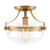 Kira Home Zurich 12" Rustic Farmhouse Semi-Flush Mount Ceiling Light + Glass Shade, Warm Brass Finish