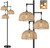 QIYIZM Floor Lamp for Living Room,Bedroom,3-Lights Boho Rattan Floor Lamps,Tree Farmhouse Industrial Black Standing Lamp Wicker Rustic Tall Lamp,Woven Bamboo LampShade Floor Light Bohemian