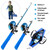 PLUSINNO Kids Fishing Pole with Travel Bag, Telescopic Fishing Rod and Reel Combos with Spincast Fishing Reel Full Kits for Kids,Boys,Youth Fishing (Blue Handle with Spincast Reel, 115CM 45.27IN)