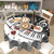 Granbey Music Round Tablecloth 60 Inch - Classic Piano Table Cloth Black White Musical Instrument Table Covers for Kitchen Patio Outdoor Picnic Party