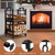 INNO STAGE Firewood Rack Fireplce Firepit Tools Set Double Layer Iron Wood Log Holder for Fire Place Outdoor Indoor Accessories-Brush, Shovel, Tong, Hook