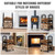 INNO STAGE Firewood Rack Fireplce Firepit Tools Set Double Layer Iron Wood Log Holder for Fire Place Outdoor Indoor Accessories-Brush, Shovel, Tong, Hook