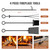 INNO STAGE Firewood Rack Fireplce Firepit Tools Set Double Layer Iron Wood Log Holder for Fire Place Outdoor Indoor Accessories-Brush, Shovel, Tong, Hook