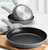Tramontina 3 Piece Nonstick Fry Pan Set 8" 10" 12", Heavy-gauge aluminum, Porcelain enamel exterior, Reinforced nonstick interior is made without PFOA. Riveted soft-grip silicone handle.