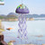 H&D HYALINE & DORA Purple Blown Glass Jellyfish Wind Chime Sea Glass Wind Chimes for Outside Jellyfish Wind Chimes Outdoor Sea Glass Decor for Patio Garden Balcony Porch(14in)