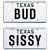 Urban Cowboy | Bud + Sissy | Metal Stamped License Plates