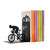 Balvi Cyclist Bookend – Decorative Metal Book Holder for Shelves and Desks, Unique Bicycle Design, Ideal for Home and Office Decor, for Cycling Enthusiasts – Sujetalibros
