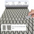 EVA Boat Flooring Carpet with Cross Groove Marine Teak decking Sheet for Yacht,74.8"×27.5" Self Adhesive (Light Grey +Black Cross)