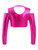Aislor Girls Shiny Metallic Crop Top Kids Long Sleeve Tank Top Dance Leotard for Jazz Hip Hop Dancing Performance Hot Pink 10 Years