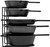 Cuisinel Heavy Duty Pots and Pans Organizer Rack - 12.2"-Inch Tall - 5 Tier Rack - Holds 50 LB - Cast Iron Skillets, Griddles, Shallow Cookware - Space Saving Kitchen Storage - No Assembly Required