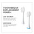 ToiletTree Products Poseidon Replacement Brush Heads for Poseidon Rechargeable Sonic Toothbrush, 4 Pack