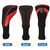 Number-one Golf Club Head Covers for Fairway Woods Driver Hybrids, 3Pcs Long Neck Mesh Golf Club Headcovers Set with Interchangeable No. Tags 3 4 5 6 7 X (Red)
