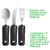 YPC Adaptive Utensils,Easy Grip Silverware,Built-Up Fork,Spoon and Rocker Knife for Adults,Elderly,Arthritis,Tremors and Parkinsons,3 Piece Set