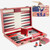 15 Inches Backgammon Sets for Adults Leather Travel Backgammon Set with American Flag Design Claasic Backgamon Board Game for Friends Party or Family Game Night