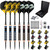 Turnart Darts Metal Tip Set - Steel Tip Darts Darts Set Professional Metal Darts Dart Board Set 12 Pcs 24 Gram 20 O-Rings Aluminum Darts Shafts 24 Extra Flights Darts Tool (6 Brass Dart with Bule)