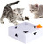Smart Interactive Cat Toy, Ambush Interactive Electronic Cat Toy with Rotating Feather, Auto-Shut Off Funny Cat Feather Magic Box for Indoor Kitty Entertainment Exercise Catching Game (Rechargeable)