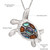 Aloha Jewelry Company 925 Sterling Silver Koa Wood and Abalone Shell Hawaiian Mauka to Makai 3D Turtle Necklace Pendant with 18" Box Chain, Nickel Free Hypoallergenic for Sensitive Skin, Gift Box Included (Large, Koa Wood & Abalone)