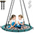 Trekassy 750lbs 40" Spider Web Saucer Tree Swing for Kids Adults, Outdoor Net Swing with Steel Frame and 2 Hanging Straps-Green