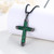 Black Cross Necklace 925 Sterling Silver Malachite Cross Pendant Necklace Gothic Jewelry Christian Gifts for Men Women