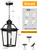 Slypadan Outdoor Pendant Light, Dusk to Dawn Outside Chandelier Lantern, Modern Black Waterproof Aluminum Exterior Hanging Light Fixture for Front Porch, Entryway,Yard, Patio (Bulb NOT Included)
