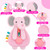 Pro Goleem Pink Elephant Loveys for Babies Girl and Boy, Baby Lovey with Teether, Baby Toys 0 3 6 9 12 Months, Safety Teething Toys for Babies Infant Newborn and Toddler