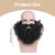 Honcloud Men's 8 Inches Curly Black Realistic & Fluffy Fake Beard For Wizard Costume Party and Halloween(Black)