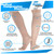 Made in USA Women Sheer Compression Socks for Travel – 20-30 mmHg Support for Flights, Swelling & Circulation Stockings, Nude, Medium