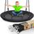 SereneLife Saucer Swing with Tree Hang Kit, 40” Outdoor Tree Swing, 2 Adjustable Hanging Rope Straps and Center Swivel Spinner for Kids (Black)