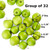 Factory Direct Craft Pack of 32 Artificial Granny Smith Apples - Fake Assorted Sizes Mini Apples for Fruit Bowl Displays Wreath Decoration and Arrangements