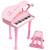 Conomus 31 Keys Piano Keyboard Toy for Kids, Birthday Gift for 1 2 Year Old Girls，Pink Musical Piano Toy for Toddlers with Microphone and Stool