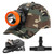 Lokilo Ultra-Bright LED Mining Headlamp,Rechargeable Waterproof Hard Hat White Light Headlight,Camouflage Miner Cap Included,Durable Mining Light for Underground Work and Outdoor Adventures (Orange)