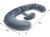 QUEEN ROSE Pregnancy Pillows - E Shaped Pregnancy Pillows for Sleeping, Detachable Body Pillow for Pregnant Side Sleeper, Grey Velvet Cover, 60in