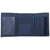 TopTie Mens Trifold Wallets with Zipper Coin Pocket, Canvas Billfold with ID Window-Blue-1Pcs