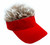 NNBDBVDHS Men's Funny Hair Visor with Wig Hat - Adjustable Baseball Cap (Red and Khaki)
