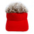 NNBDBVDHS Men's Funny Hair Visor with Wig Hat - Adjustable Baseball Cap (Red and Khaki)