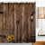 MDUKOIN Rustic Barn Door Shower Curtains,Brown Wooden Bath Curtain,Farmhouse Vintage Country Bathroom Decor,Wood Board Sunflower Shower Curtain Set with Hooks 72X84in