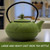 84.6oz/2500ml Large and Heavy Cast Iron Tea Kettle for 5 to 8 Cups, Teapot with Stainless Steel Infuser, Cast Iron Tea Pot for Stovetop Safe (2500ml Green Teapot with Bamboo Pattern)