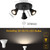 SEEBLEN 3-Light Industrial Directional Track Lighting with Pull Chain On/Off, Black Ceiling Spotlight, Morden Flush Mount Kitchen Light for Hallway,Dining Room,Porch,Office.Gu10 Bulbs Included