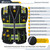 JKSafety 10 Pockets Hi-Vis Neon Color Frontal Zipper Mesh Safety Vest for Men Women Safety Utility for works Comply to ANSI/ISEA Standards (86-Black M)