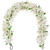 Briful 6ft White Bougainvillea Flower Garland – Artificial Silk Floral Vine with Built-in Hook Faux Flower Garland for Backdrop Table Wall Wedding Party Home Decoration